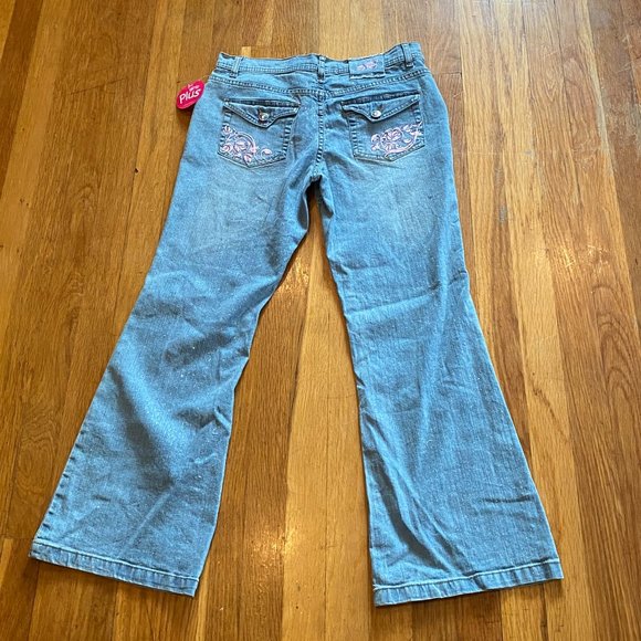 Girls Plus Arizona Glitter Embellished Jeans NWT Boot Cut Size 12 1/2 Plus - Picture 7 of 8